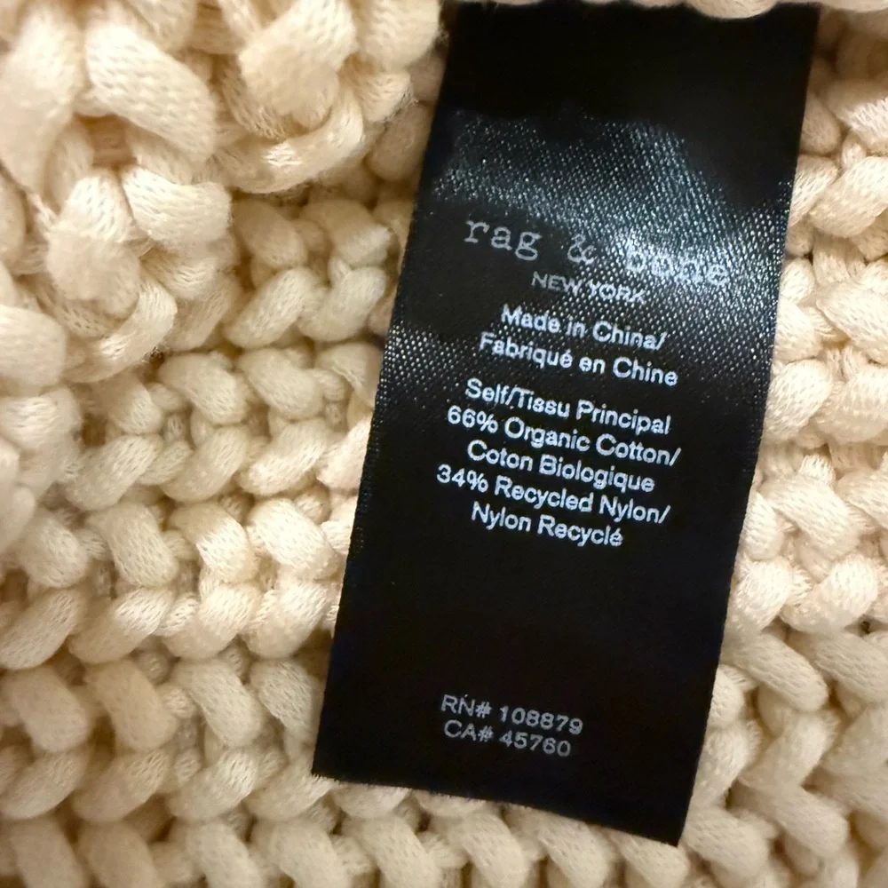 rag & bone Shane Cream Chunky Knit Sweater Vest Boxy Fit Size S - Picture 10 of 11